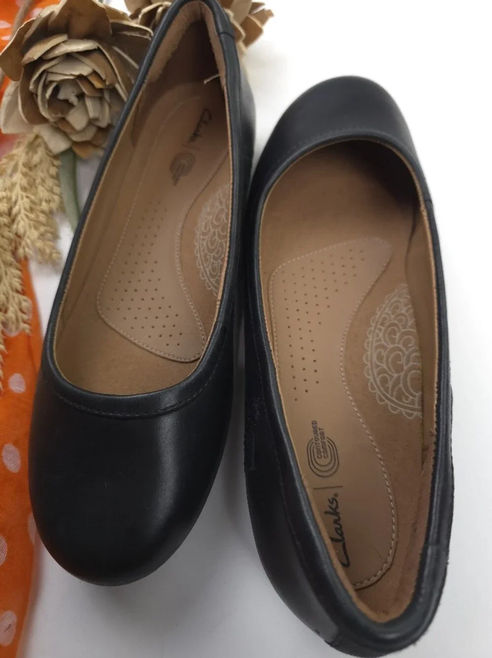 Clarks Women’s Black Comfort Ballet Flat Sz 7½